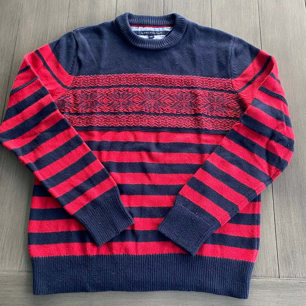 TOMMY HILFIGER MELANGE WOOL Blend KNIT Men's Sweater